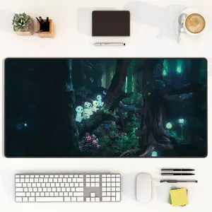 [Sale Up To 50%] Dark Forest Kodama Mouse Pad - Studio Ghibli Desk Mat