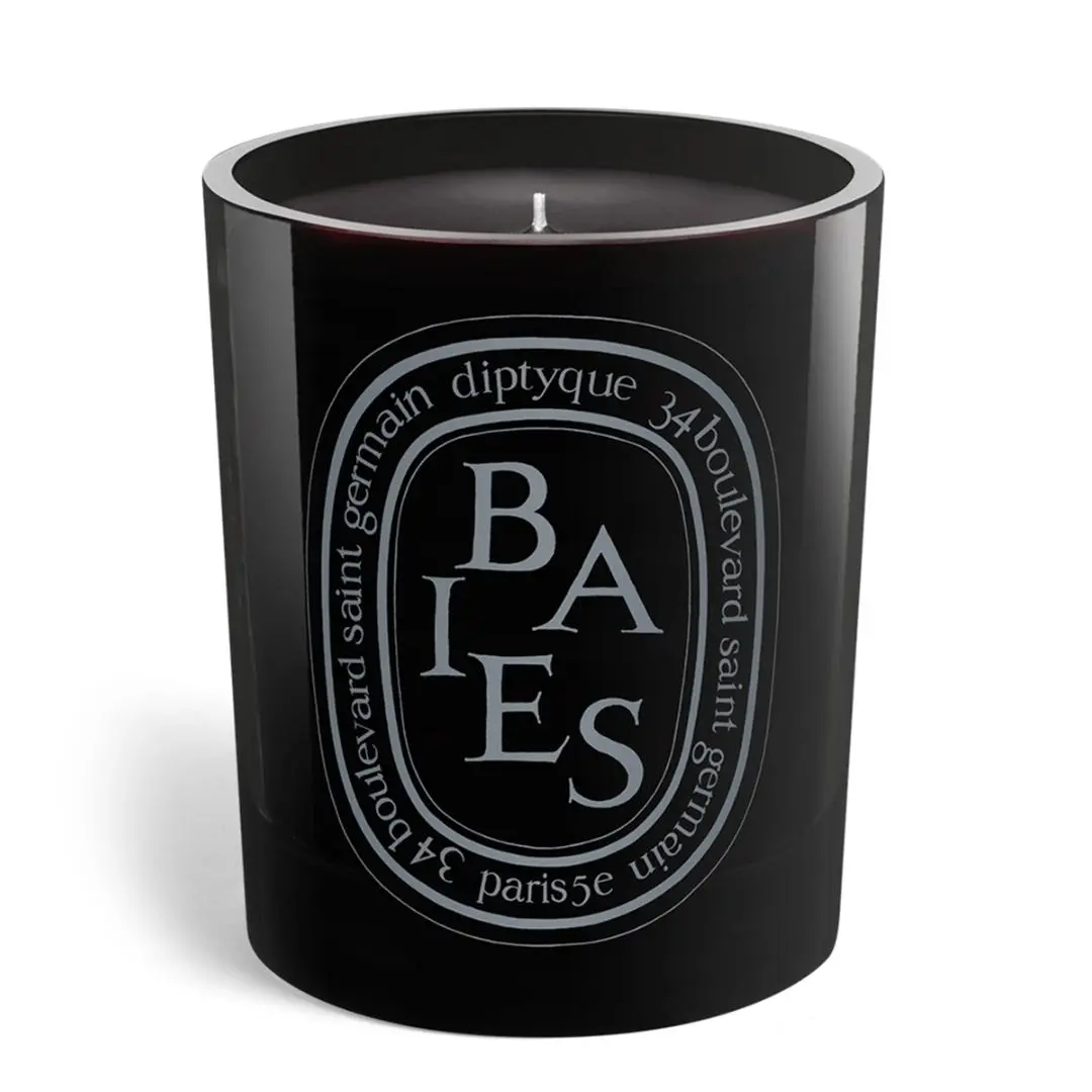 Diptyque Baies Medium Scented Candle - 300g Hand-Blown Glass Vessel with Fresh Berries & Rose Fragrance - 75 Hour Burn Time