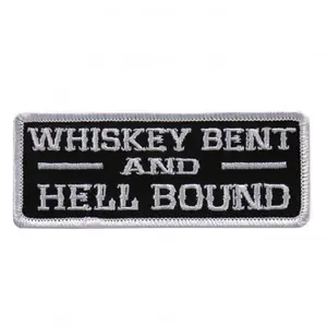 Whiskey Bent Hell Bound Embroidered Iron on Sew on Patch (4.0 INCH)