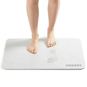 Homerz Stone Bath Mat – Premium Diatomaceous Earth Quick-Dry Bathroom Mat (Off White)