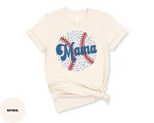 Popular Baseball Mama T-Shirt - Leopard Print Baseball Lover Graphic Tee - Trendy Mother's Day Gift for Sports Moms - Stylish Game Day Ballpark Shirt