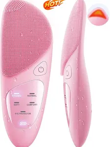 Facial brush unisex silicone facial brush  electric facial cleanser deep cleansing, electric silicone facial brush USB rechargeable waterproof gentle exfoliation  Mother's Day gift travel essential
