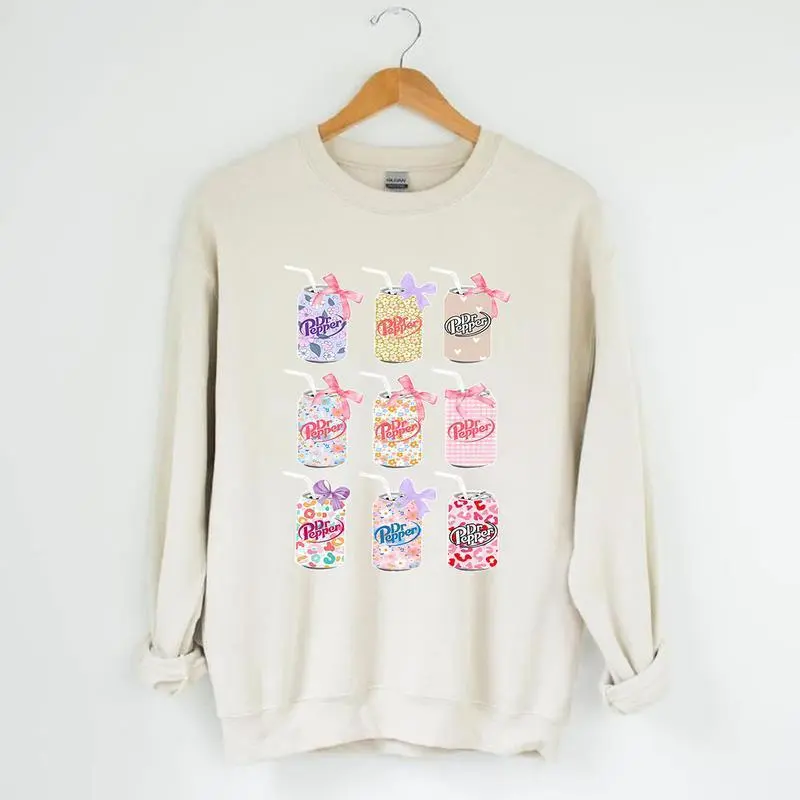 Dr. Pepper Bow Sweatshirt | Cute Pink Bow Graphic | Unisex Classic Cotton Crewneck
