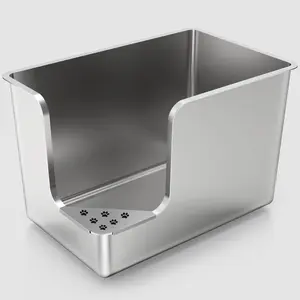 Ptlom High-Sided Cat Litter Box - Corner Entry - XL