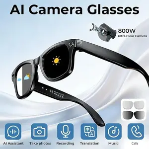 Ai Smart Video Glasses with Camera and Photo Function, 8mp Camera, 1080P HD Video Recording, Ai Object Recognition, Voice Assistant, Blue Light Protection, Ai Smart Sunglasses, Sunglasses with Cameras, Wearable Smart Glasses