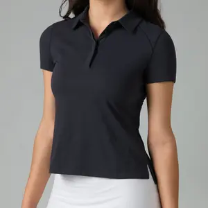 Colorfulkoala Women's Sorona Minimalist Longline Polo Shirt Hidden Placket Urban Active Style