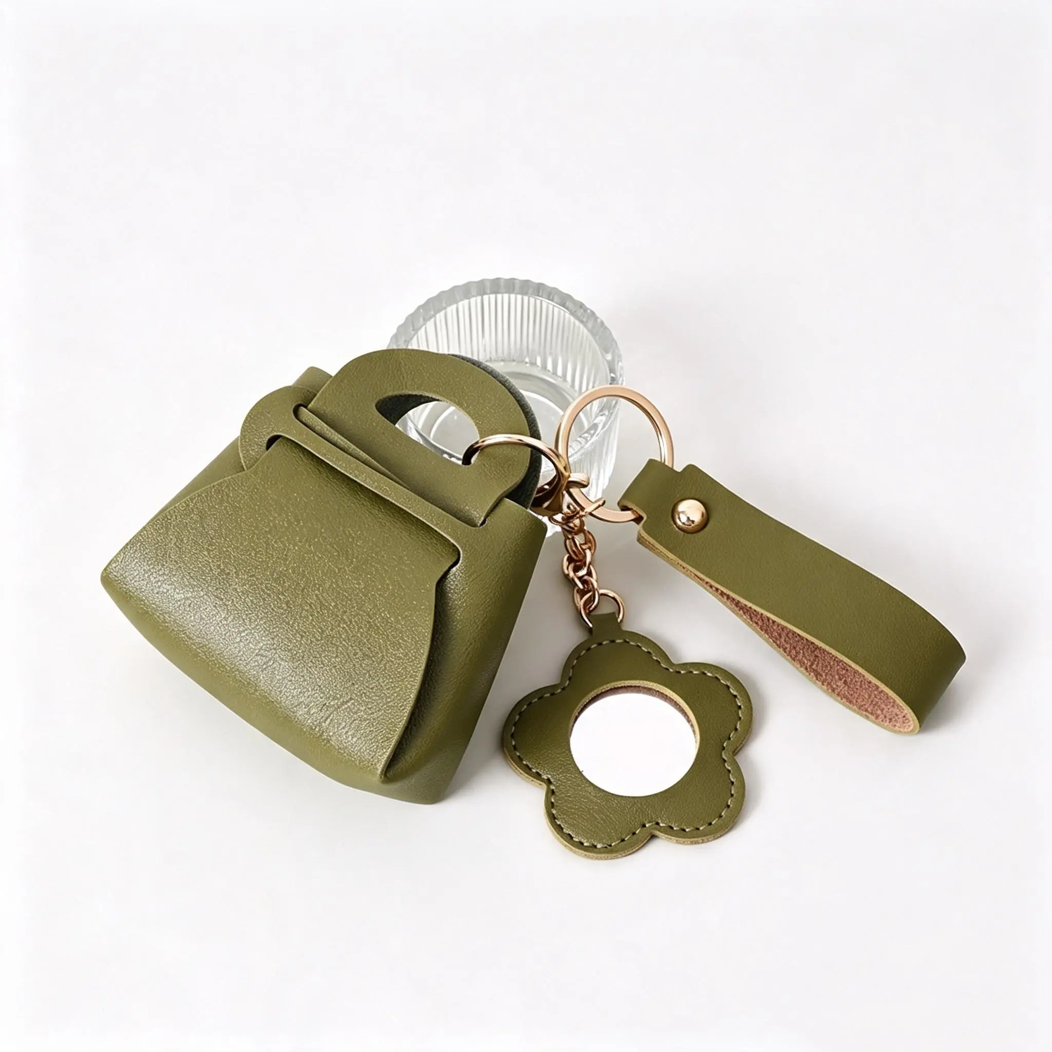 Mini Flower Bag Keychain - Green