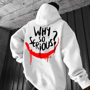 WHY SO SERIOUS Graffiti Print Men's T-shirt, Hoodie Top Menswear, Cotton Tee Shirt Casual Streetwear