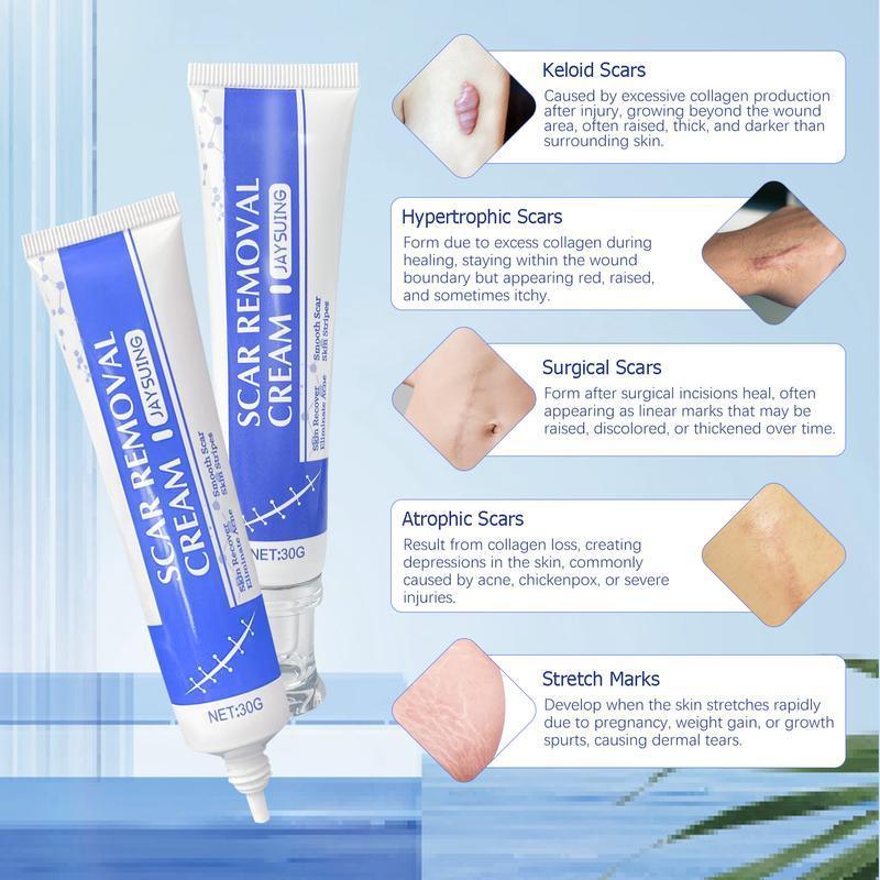 JAYSUNG Professional Scar Removal Cream Advanced Silicone Skin Repair Gel for Burn Acne Old Scar Removal Cream for Face & Body Fades Dark Scars 30g