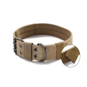 Wide Tactical Heavy Duty Nylon Large Dog Collar K9 Military With Metal Buckle