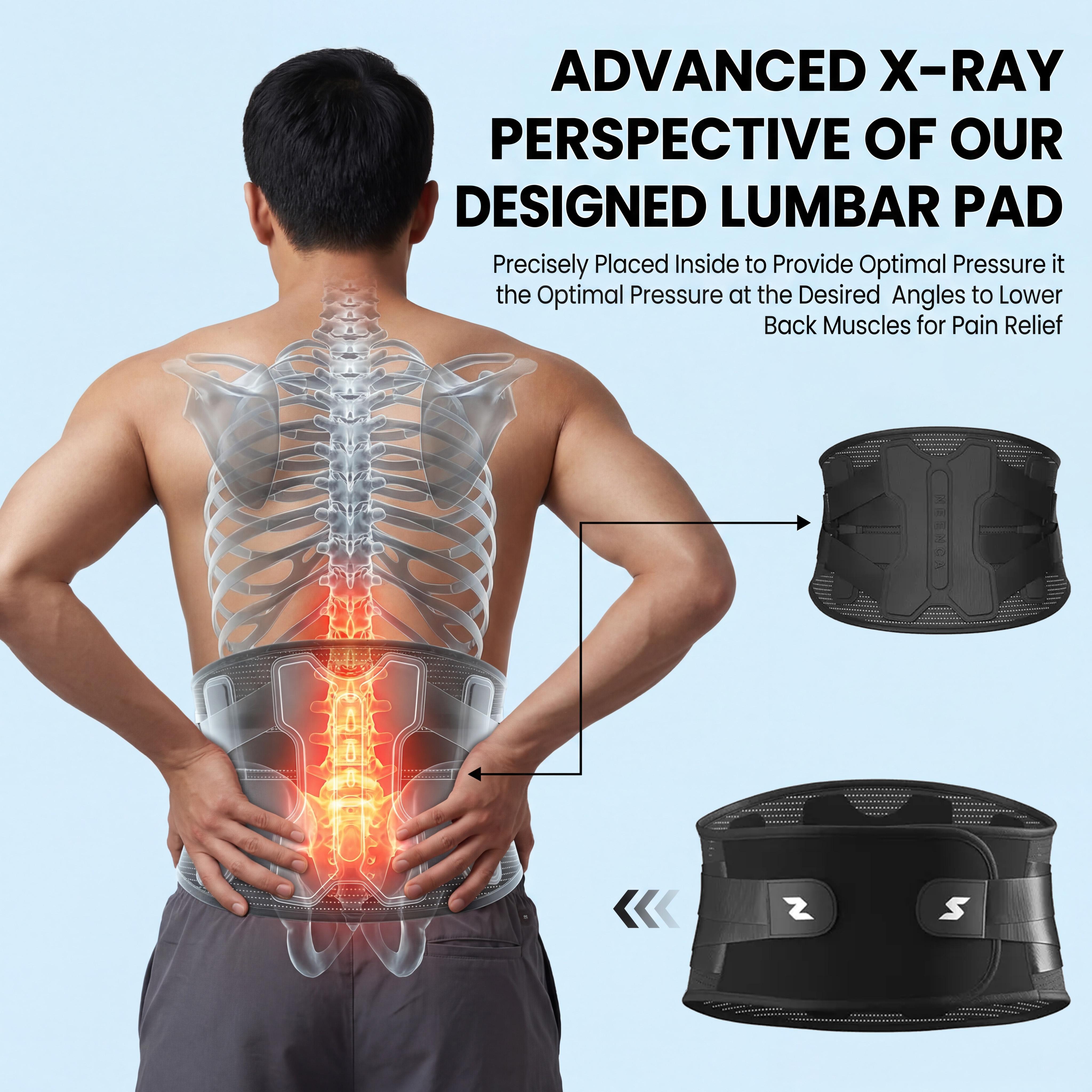 NEENCA Lower Back Brace with Bionic Support System, Soft Breathable 3D Knit Belt for Men & Women with Lumbar Pad, Ab Belt Waist & Abdomen Support for Herniated Disc Posture Straightener