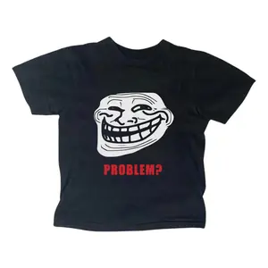 Comic Troll Face Meme Baby Tee, Y2k Top Women Streetwear, Gothic Emo Girl Top, Scene Clothing 2000s, Women Fitted T-Shirt