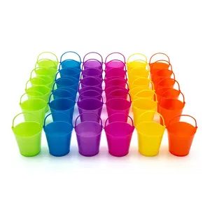 Vibrant Mini Colored Favor Pails - 48 Pc. for Parties and Crafts
