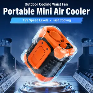 Wearable Waist Fan, Rechargeable Clip-On Cooling Fan for Outdoor Work, Personal Portable Fan for Hot Weather and Job Sites