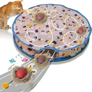 Potaroma Interactive Cat Toys, Fast Rolling Ball in Play Mat, Automatic Motion Activated Moving Ball Hide and Seek Game for Indoor Exercise Kicker
