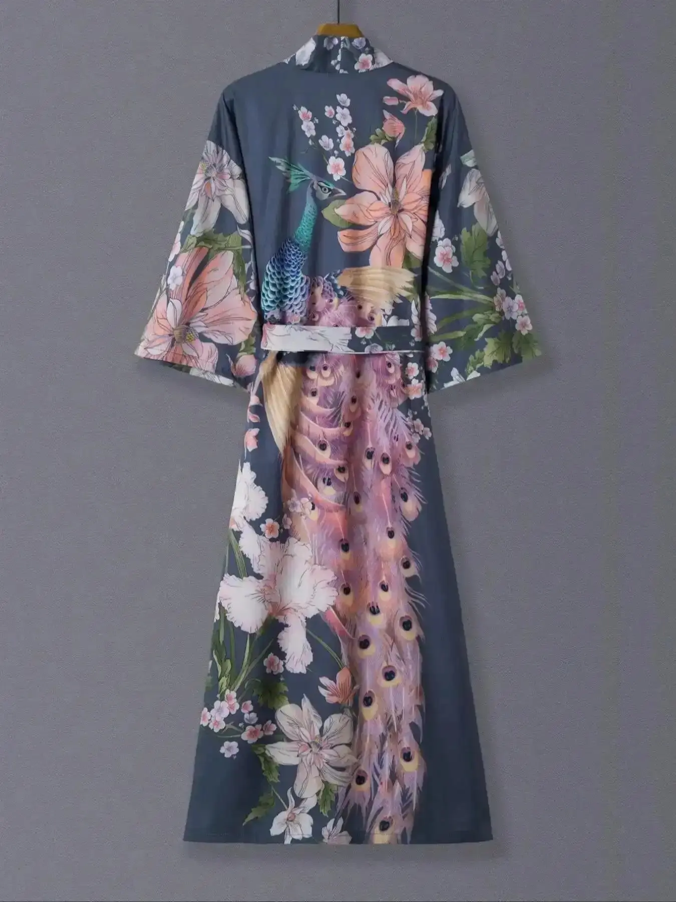 Elegant Floral Print Kimono Cardigan Loose-Fitting Long Sleeve Jacket for Men and Women Spring Autumn Streetwear Casual Beach Travel Outerwear Lady Womenswear Clothes all season outerwear essential versatile everyday top