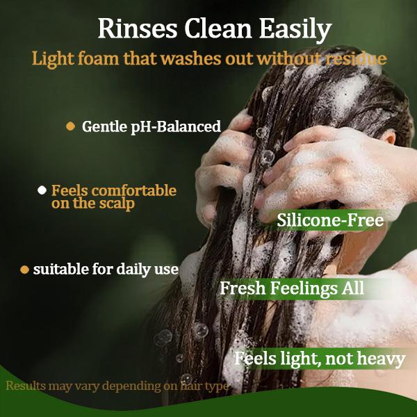 [mothersdaygift & Summervibes] WakeSecret Ginger&Ginseng Herbal Shampoo Anti-Hair Loss & Root Strengthening Weightless Volumizing & Oil Control For All Hair Types & Thinning Hair 10.1 fl oz