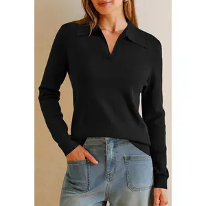 Women’s Wool Blend Polo Shirts Fall Sweaters Business Casual Outfits