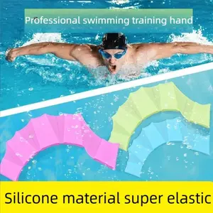 Silicone Material Super Elastic Swimming Training Paddle for Adults & Kids, Youth Swim Equipment, Free Style Hand Paddle Trainer, Unisex Swimmer Aid, Training Tool
