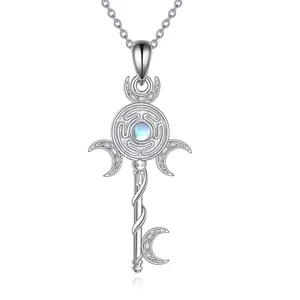 S925 Sterling Silver Hecate's Wheel Key Necklace Men's and Women's Jewelry Essential Gift