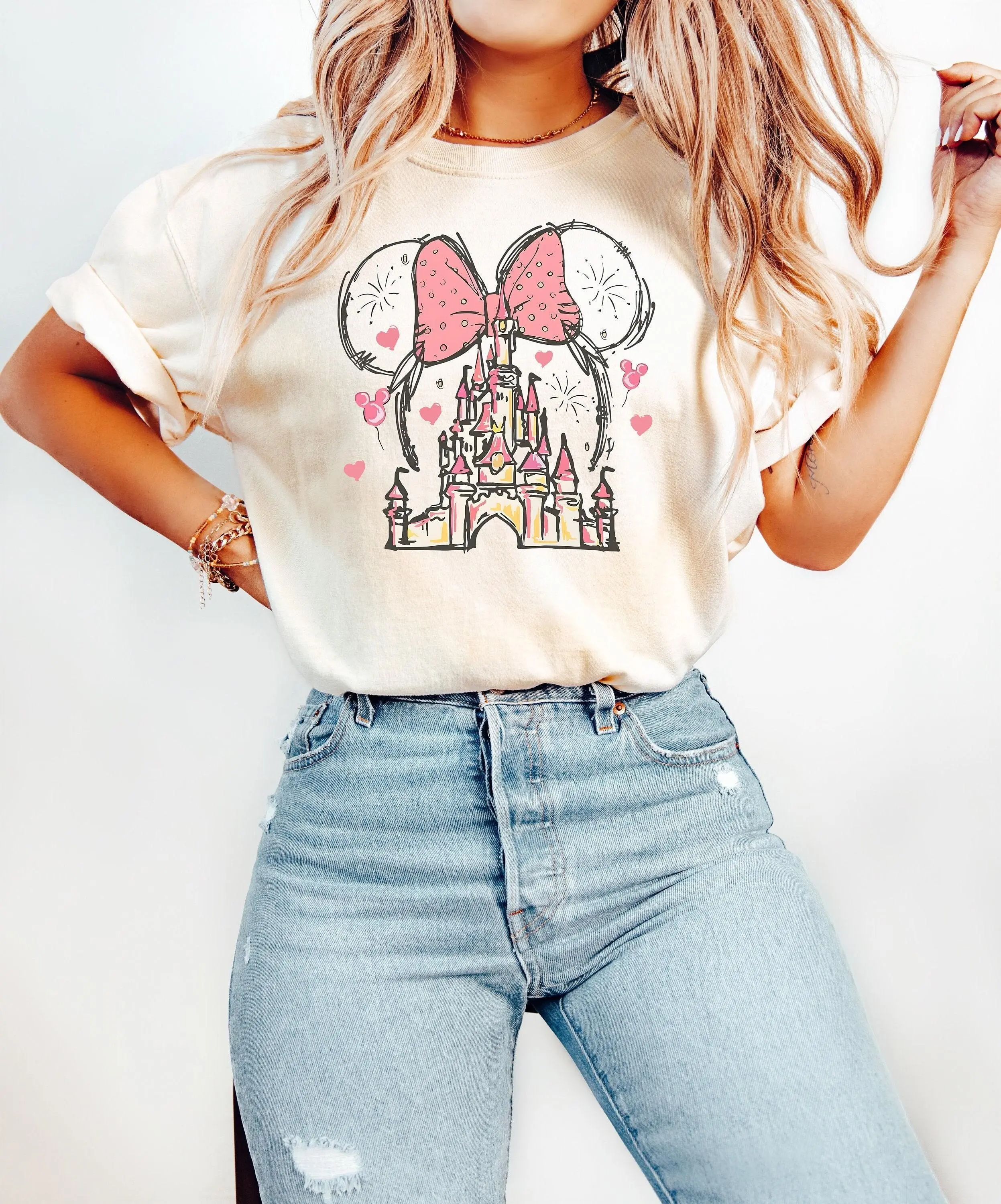 #Minniee Mouse Castle Shirt, Magic Kingdom Family Shirt, Comfort Color Tee, Vacation Gift For Girl, Magic Castle Tshirt, Womenswear 4