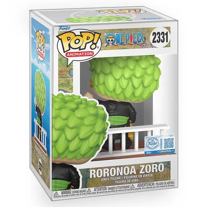 Funko POP Anime: One Piece - Roronoa Zoro Waving Goodbye (Going Merry) Vinyl Figure with Epic Collectibles Premium Box Protector Included