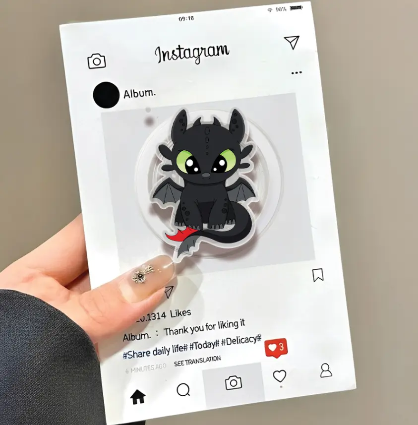 Baby Dragon Phone Grip, Fantasy Creature Magsafe Grip, Cute Gothic Phone Accessory, Cartoon Dragon Acrylic Grip, Dragon Lover Gift for Her