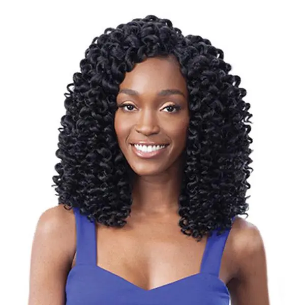 FreeTress Synthetic Hand-Tied Braided Lace Wig - 2X Ringlet Wand Curls, Human-Like Hair Extension, Easy to Crochet, Prevents Untangling, for Braids Hairstyles & Protective Styles, Synthetic Wigs, Curly, Box Braids Style