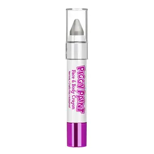 Piggy Paint Face & Body Crayon Metallic SILVER - Non-Toxic Waterproof & Sweat-Proof Easy Mess-Free Application for Kids Creative Fun
