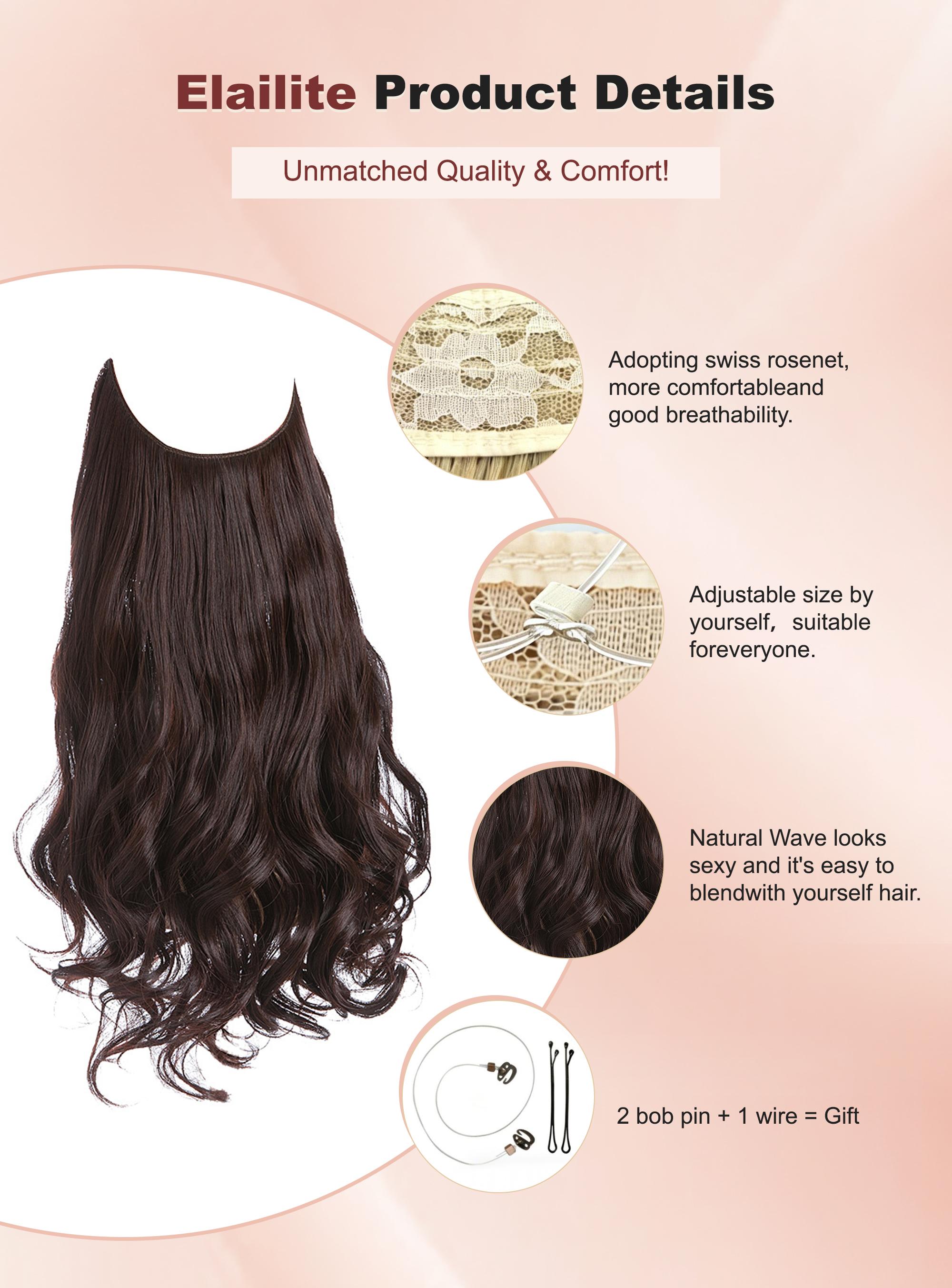 [Qbeauty Upgrade] Trendy Mermaid Body Wave Extensions - Invisible Wire Hairpiece Seamless Long Curls 14-22"
