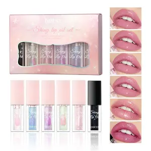 One Box 6-Piece Color-Changing Lip Oil Set, Moisturizing & Hydrating, Easy-To-Apply Glossy Lips, Suitable for Plumping & Shimmering