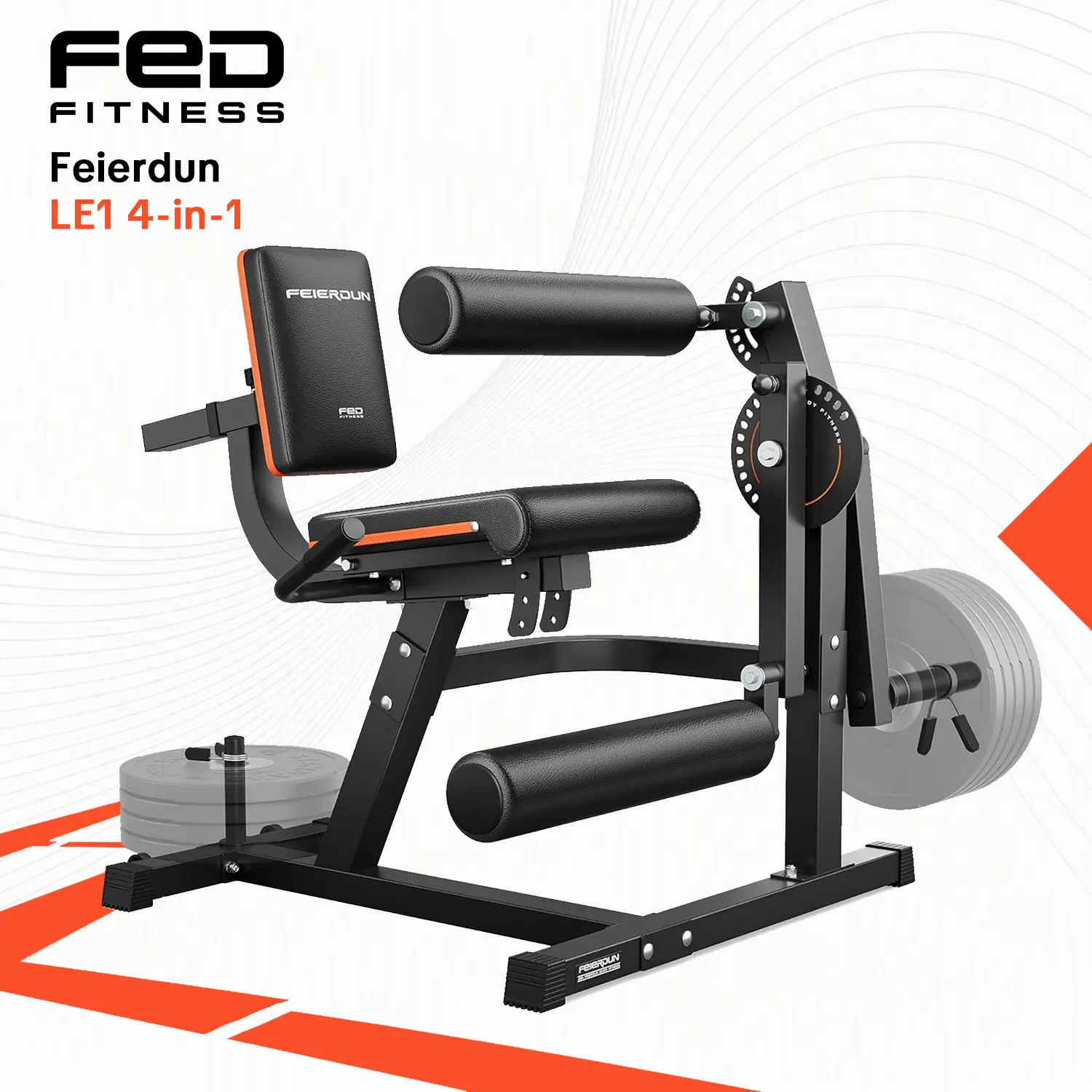 FED Fitness LE2 3-in-1 Leg Training Steel Frame Multi-Function Leg Extension Machine - Compact Custom Fit Home Gym Strength Gear, 700 lbs Capacity Heavy-Duty Adjustable, Hip Thrust Workout Equipment (Live Only) Unisex Lower Body Gear