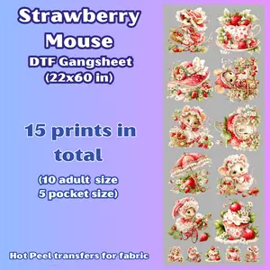 G37 Strawberry Mice Gangsheet (15 transfers)