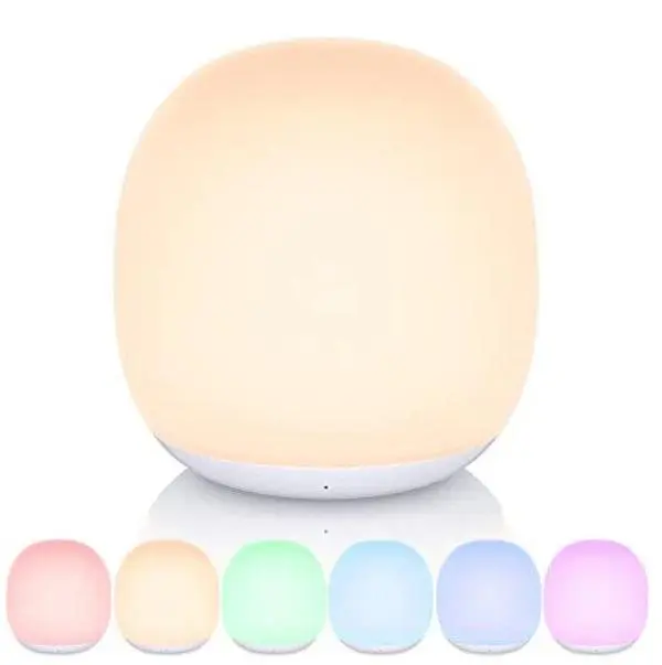 Nursery Night Light for Babies, Simple Silicone Lamp with Touch Control and 7 Dimmable Colors, Creates a Romantic Atmosphere, Rechargeable via Universal Type-C Interface, Cute, Adjustable, Baby, Breastfeeding, Indoor Lighting, Rgb Colors, Cute Room Stuff