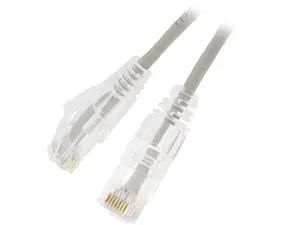 Nippon Labs 28 AWG Snagless Ultra Slim Cat6  Ethernet Patch Cable - Network Internet Cord - RJ45, Stranded, 550Mhz, UTP, - 3ft, Gray