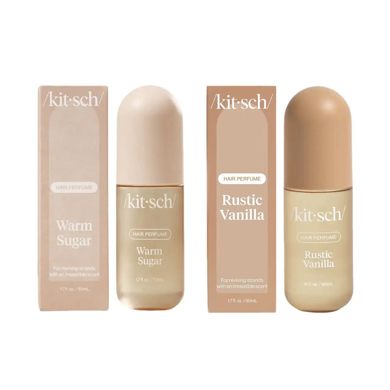 Kitsch Warm Sugar & Rustic Vanilla Fragrance Scent Perfume Pack - Gourmand Candy Scent, Vegan, Cruelty-Free, Travel-Friendly, 1.7 fl. oz Each