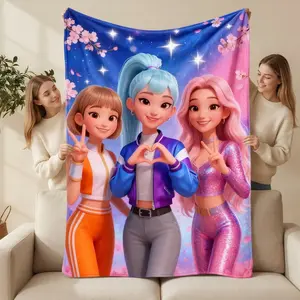 K-Pop Demon Hunters Blanket, Soft Warm Trendy Throw for Fans, Perfect Gift for K-Pop Lovers, Decorative Home Accessory