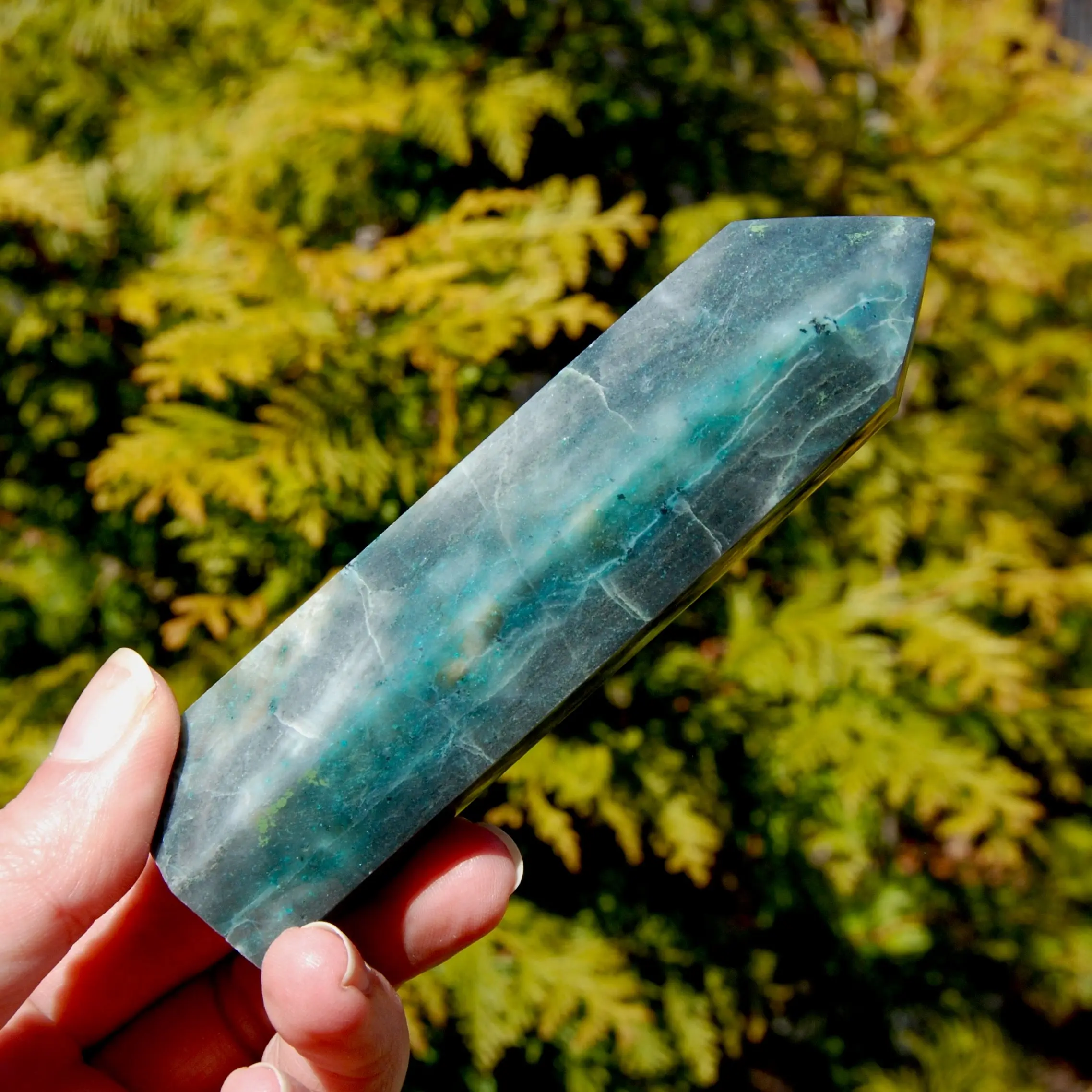 4.75in 197g Chrysocolla Shattuckite Crystal Tower
