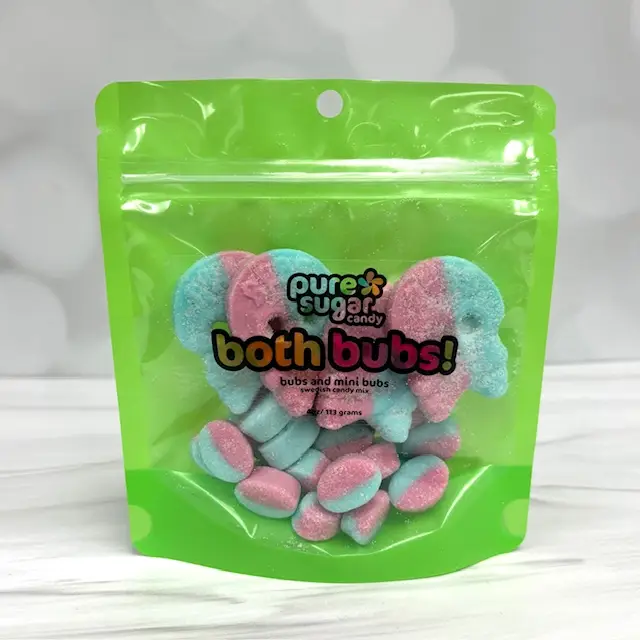 'BOTH BUBS' SWEDISH CANDY BAG - BUBS and MINI BUBS CANDY TOGETHER - quarter pound SWEDISH CANDY snack bags