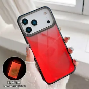 Luminous Effect Case for iPhone 17 Pro Max 16 15 14 13,Fluorescent Quicksand Liquid Glow Sand Luxury Glow Noctiluncent Liquid Luminous Sand TPU+PC Protective Phone Case for iPhone 17 Air