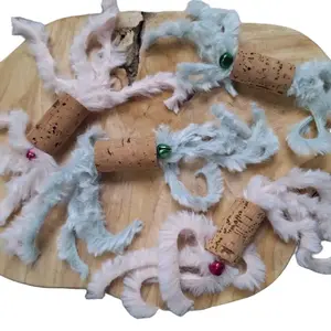 Cork O Hair Interactive Cat Toy with Cork Pieces and Fuzzy Tassels for Pet Entertainment