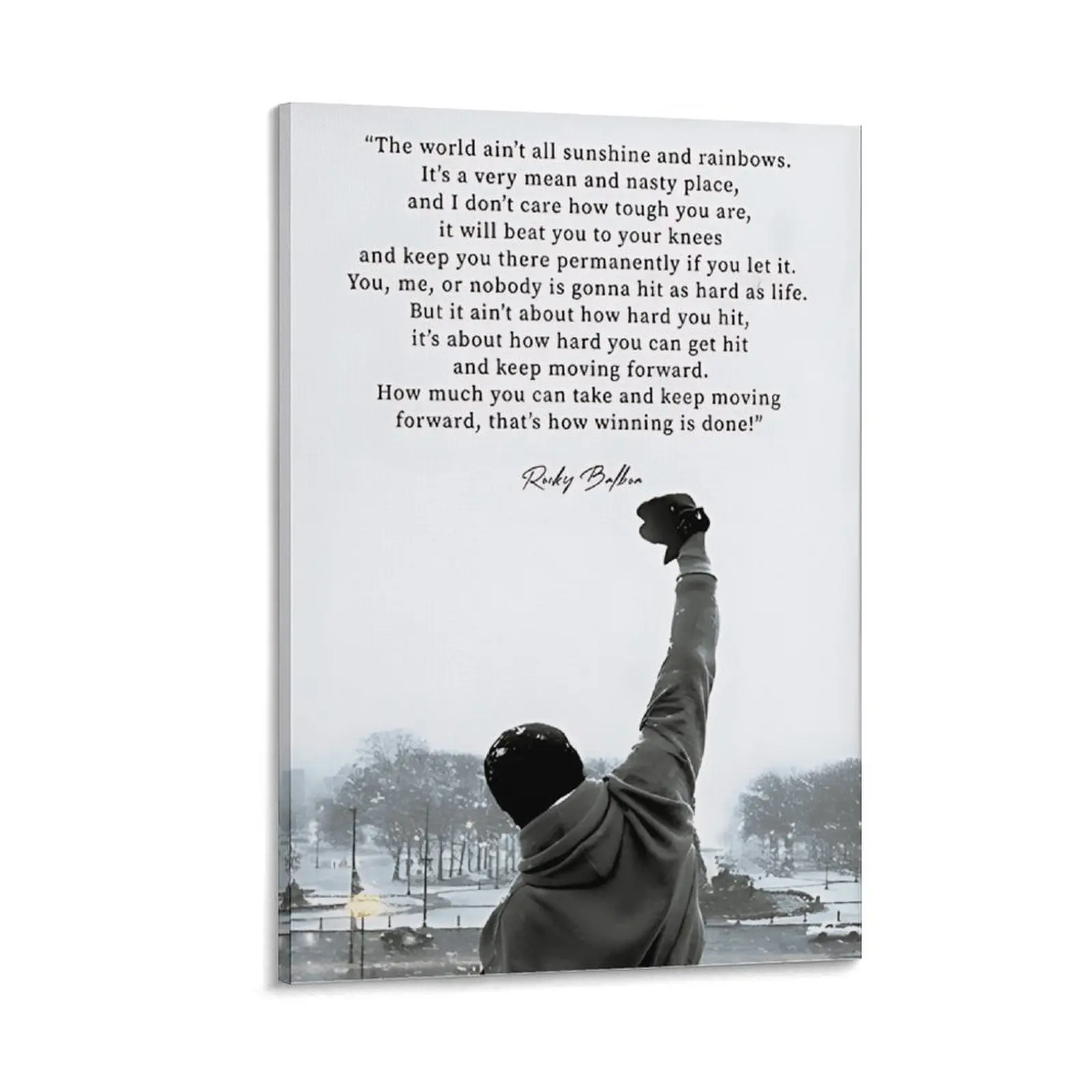Rocky Balboa inspirational quotes poster, Rocky Balboa movie wall art print, Sylvester Stallone retro movie poster, boxing inspirational decoration, suitable for gym or office, a gift for him.