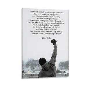 Rocky Balboa inspirational quotes poster, Rocky Balboa movie wall art print, Sylvester Stallone retro movie poster, boxing inspirational decoration, suitable for gym or office, a gift for him.