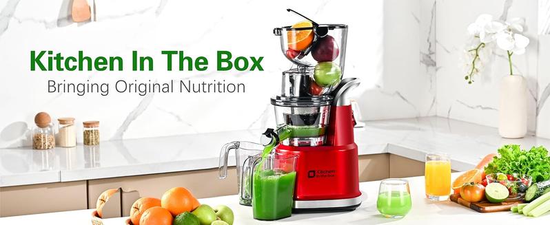 Cold Press Juicer, Juicer Machines with Large Feed Chute, Large Capacity, Slow Masticating Juicer for Fruits and Vegetables