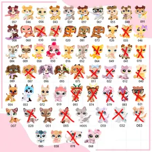 Mini Pet Shop Shorthair Cat Collie Cocker Spaniel Dachshund Deer Great Dane Fox Wolf Figures Toy for Kids Xmas Christmas Birthday New Year Gift Set