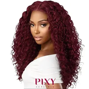 v-like 5x5 Glueless HD Lace Front Water Wave Curly Wig for Black Women, 250% High Density Full Volume 18in Lace Closure Hairpiece with Summervibes, Hd Wig Curly Deep Wave Burgundy