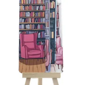 Bookshelf Bookmark Set Cozy Bookish Bookmark Bundle Soft Neutral Aesthetic for Readers BookTok Gift with Pink Armchairs and Bookshelves Design