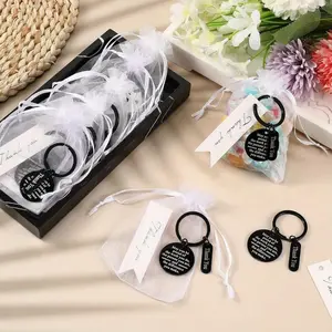 36 Pcs Employee Appreciation Gifts Bulk for Coworkers Keychains Organza Bags with Cards for Teacher Nurse Staff Gifts(Black)