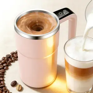 2026 Upgraded Automatic Coffee Mug, Self Stirring Magnetic Mixing Cup with Temperature Display, Rechargeable Smart Mug for Home Office Travel Coffee Lovers