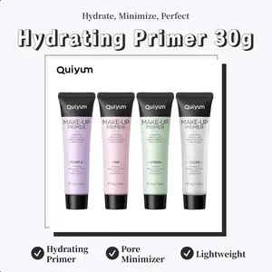 Quiyum 4-Color Hydrating Primer 30g Tube Lightweight Moisturizing Korean Pore Minimizer for All Skin Types Smooth Foundation Cosmetic Moisturizer Hydrate Moisture Makeup Moisturize